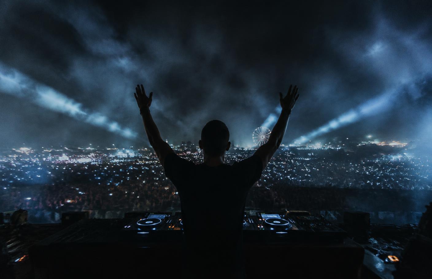 Behind the decks